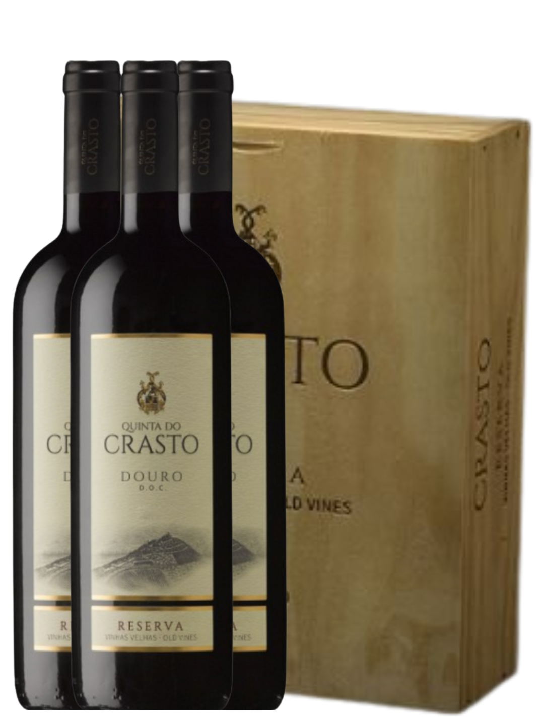 Kit 3 Crasto Reserva Vinhas Velhas 750 Ml - Caixa de Madeira