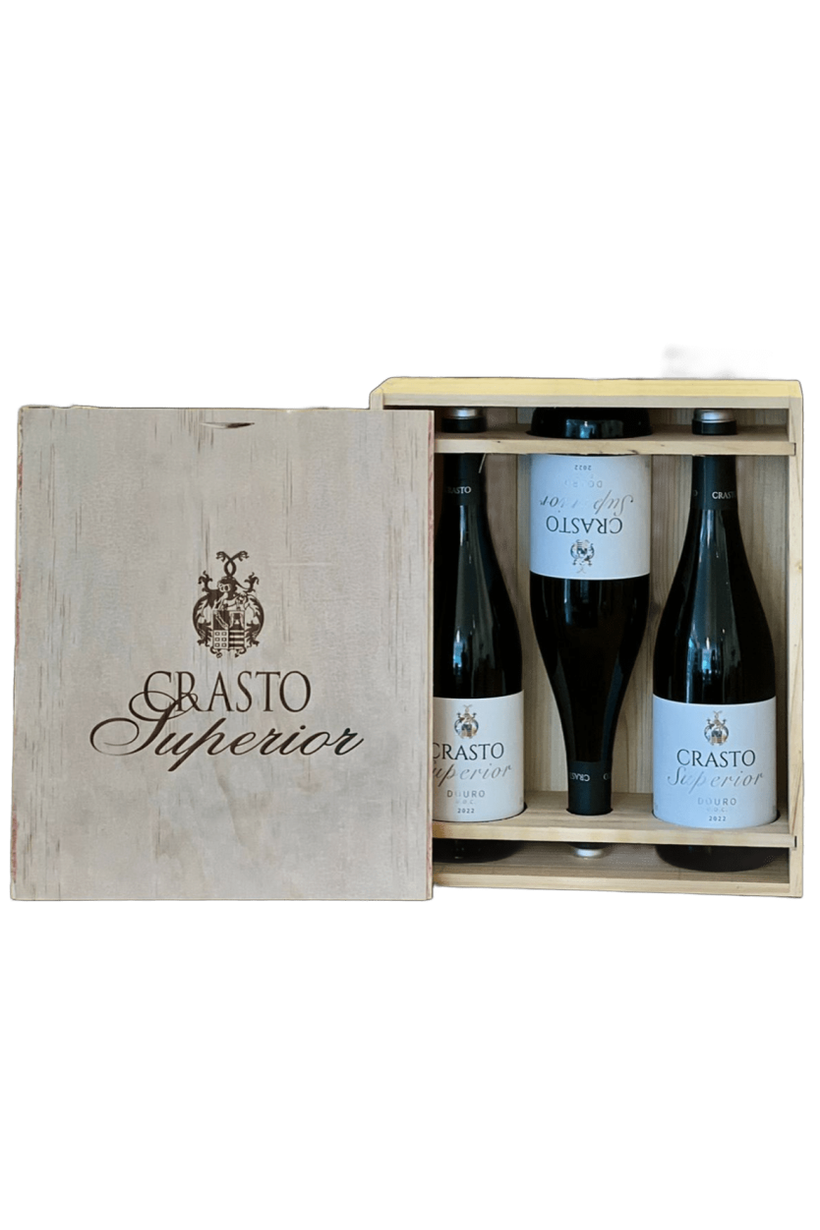 Kit Crasto Superior 2022 – 3 garrafas + Caixa de Madeira Direto do Produtor