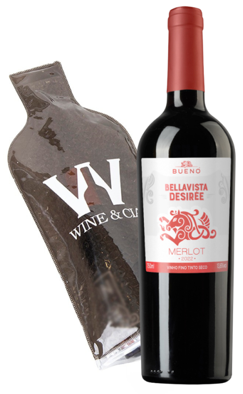 Vinho Fino Tinto Seco Bueno Bellavista Desirée Merlot 2022 + Wine Skin