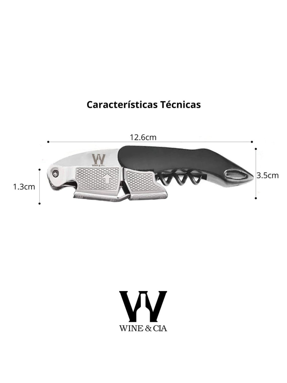 Abridor De Vinho Profissional Cabo De Plástico