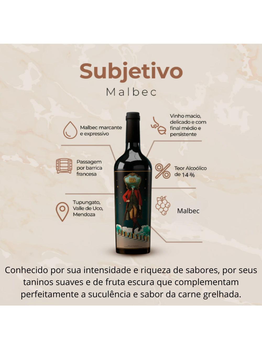 VINHO SUBJETIVO MALBEC 750ML