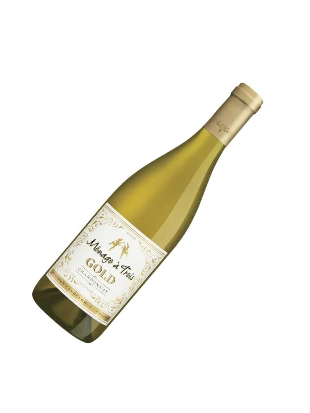 Kit 2 Garrafas Vinho Branco Menage A Trois Gold Chardonnay 750ml