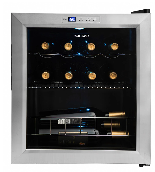 Adega Suggar Lyon Digital 13 Garrafas Preto Inox 220V AD1522IX
