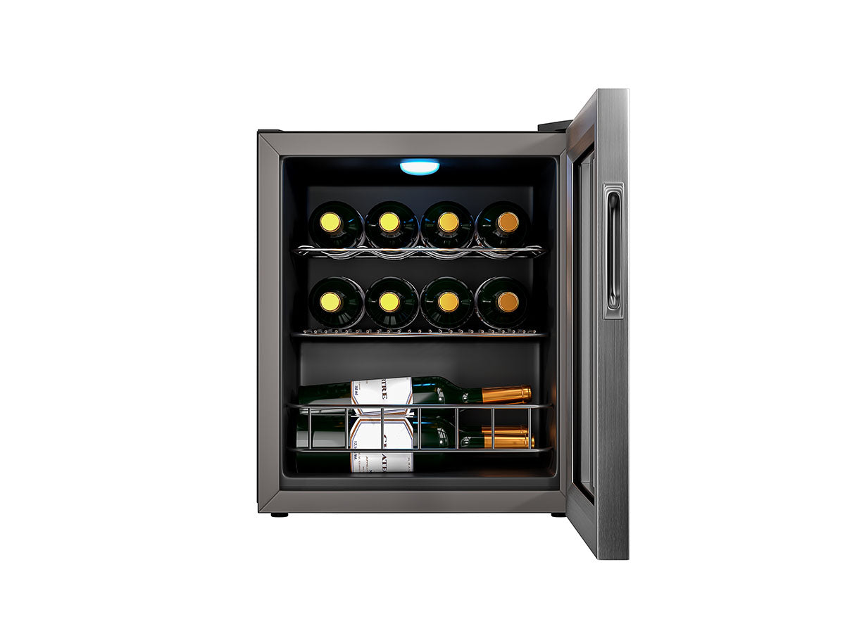 Adega Suggar Lyon Digital 13 Garrafas Preto Inox 220V AD1522IX