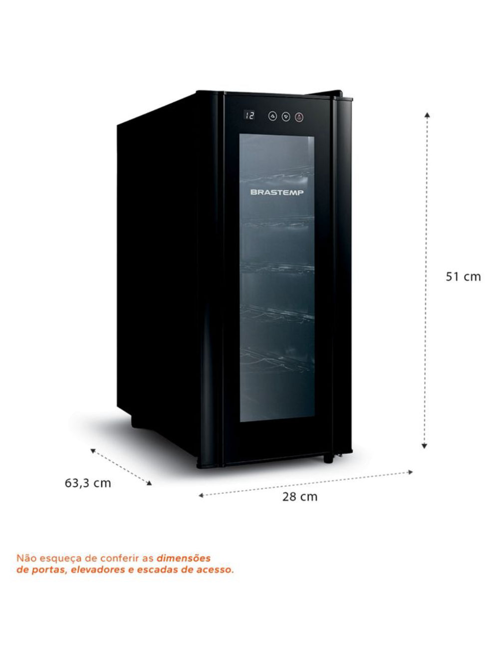 Adega Brastemp BZC12BEANA 12 Garrafas Preta