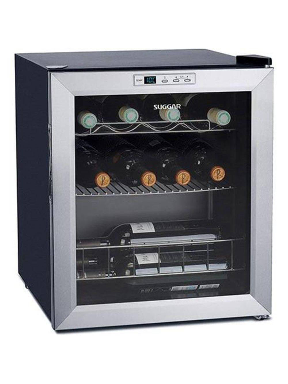 Adega Suggar Lyon Digital 13 Garrafas Preto Inox 220V AD1522IX