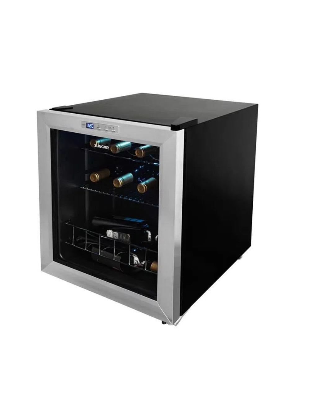 Adega Suggar Lyon Digital 13 Garrafas Preto Inox 220V AD1522IX