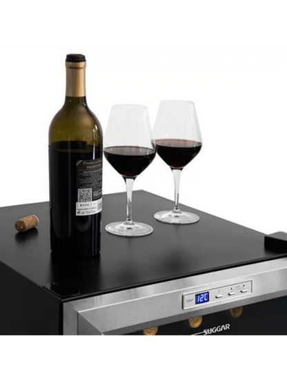 Adega Suggar Lyon Digital 13 Garrafas Preto Inox 220V AD1522IX