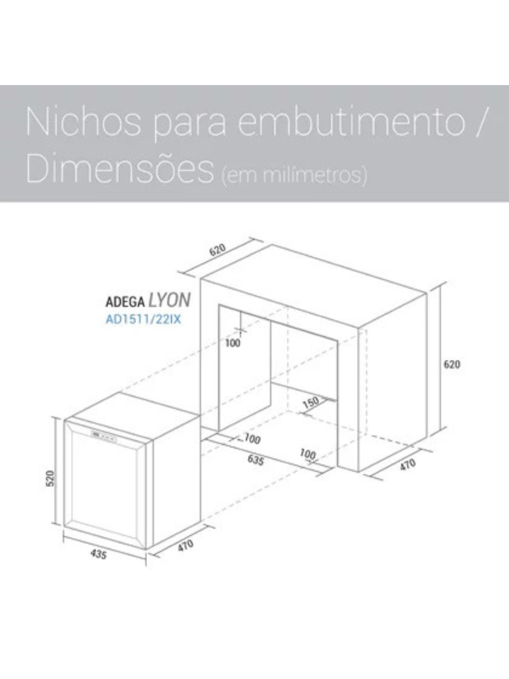 Adega Suggar Lyon Digital 13 Garrafas Preto Inox 220V AD1522IX