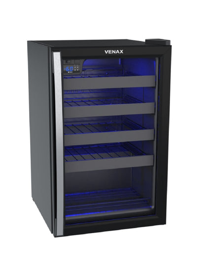 Adega Venax 7831 Piubella 24 Garrafas 100 Litros Abertura Para Direita Preta