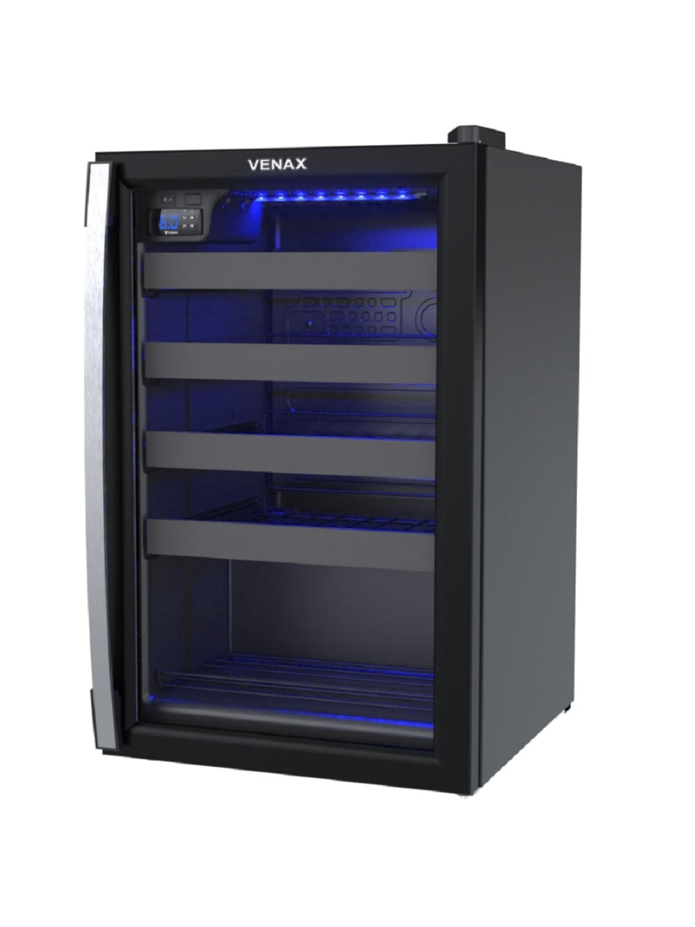 Adega Venax 7831 Piubella 24 Garrafas 100 Litros Abertura Para Direita Preta