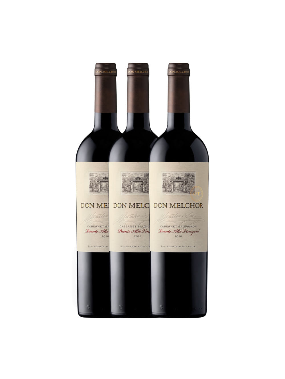 Kit 3 Vinhos Don Melchor Cabernet Sauvignon 2016 750Ml