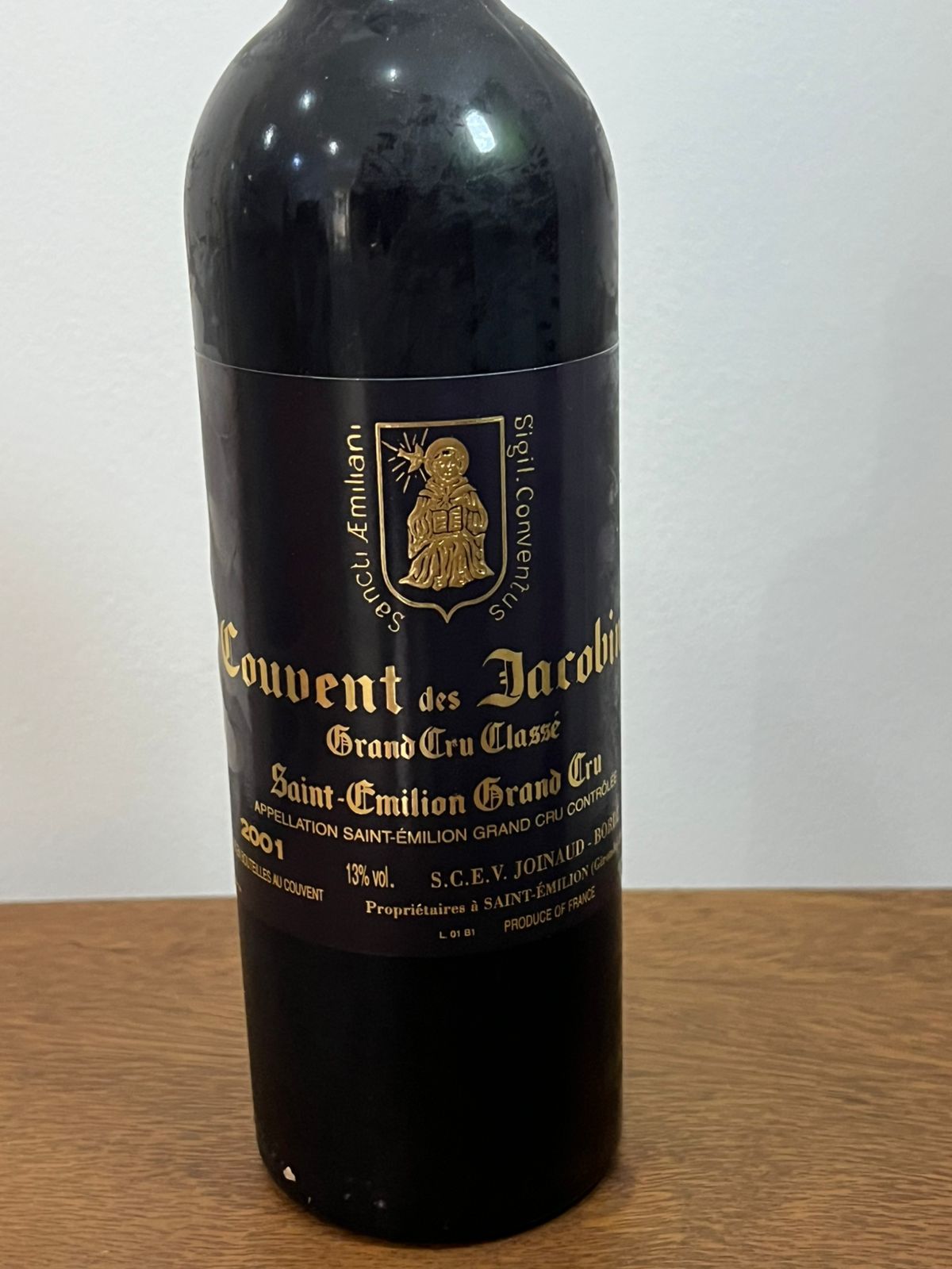 Couvent des Jacobins Saint-Emilion Grand Cru 2001