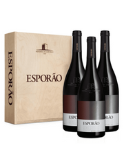 Kit Esporão Reserva Tinto 2022 – 3 garrafas + Caixa de Madeira