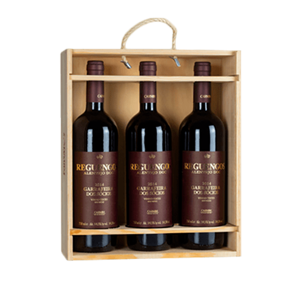 Kit Vinho Tinto Português Carmim Reguengos Garrafeira dos Sócios 3 garrafas 750ml