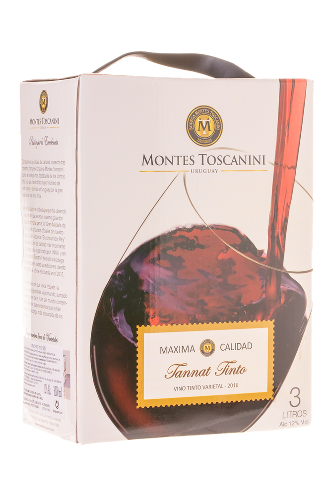 Vinho Tinto Uruguaio Montes Toscanini Tannat Bag in Box 3lt