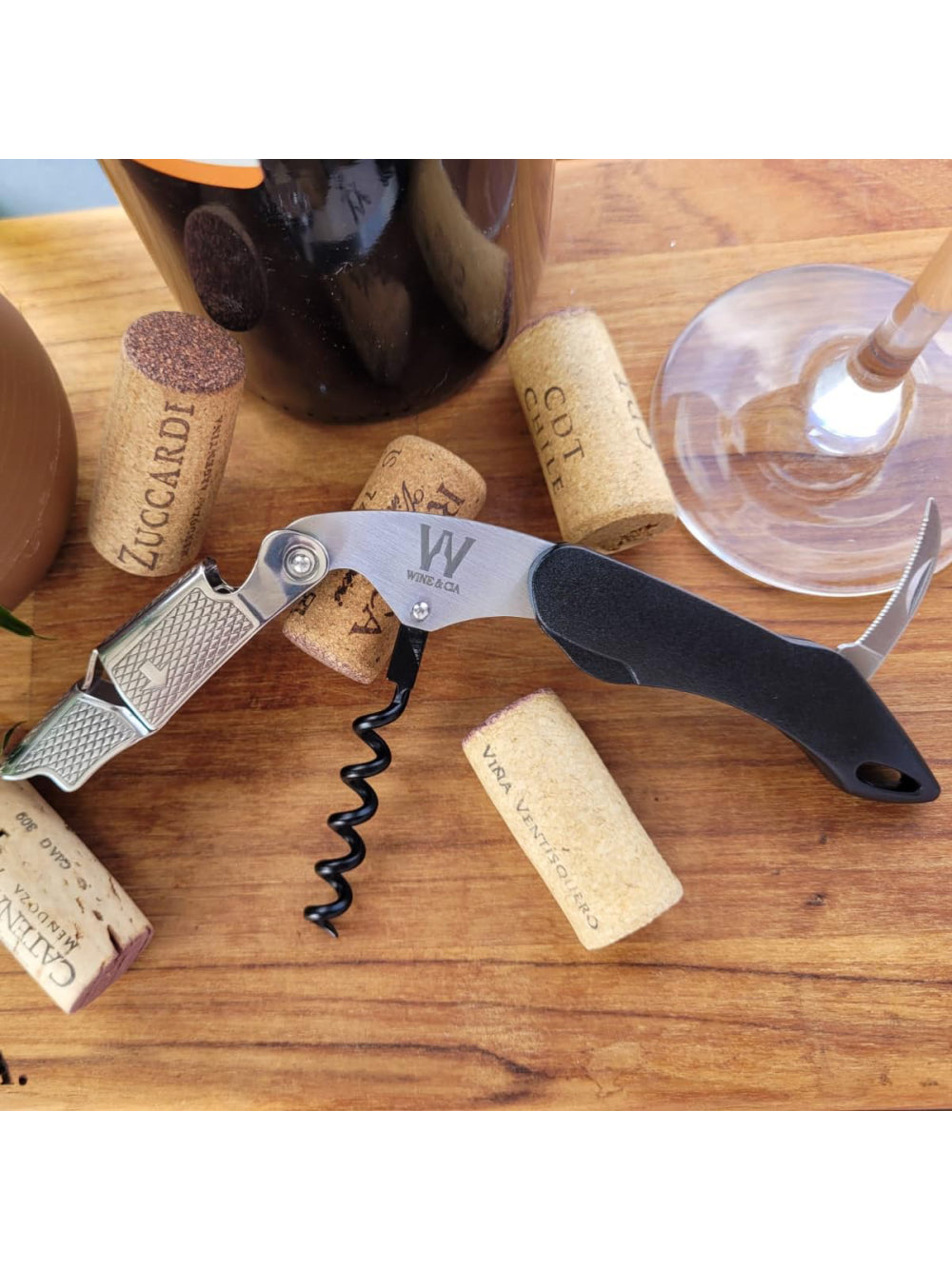 Abridor De Vinho Profissional Cabo De Plástico