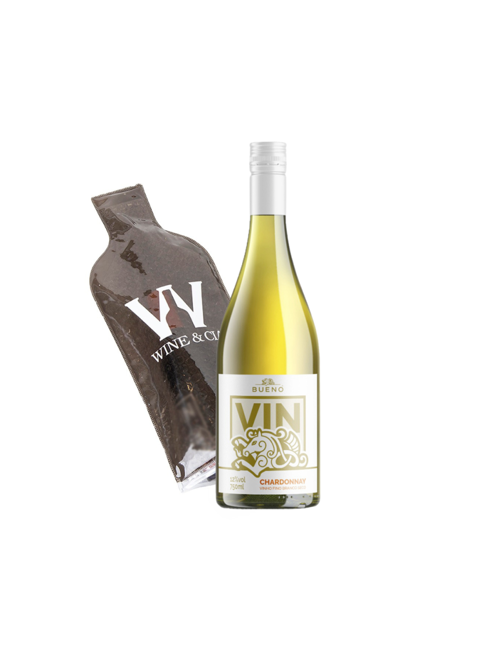 Vinho Branco Vin Chardonnay Bueno Wines 750ml + Wine Skin