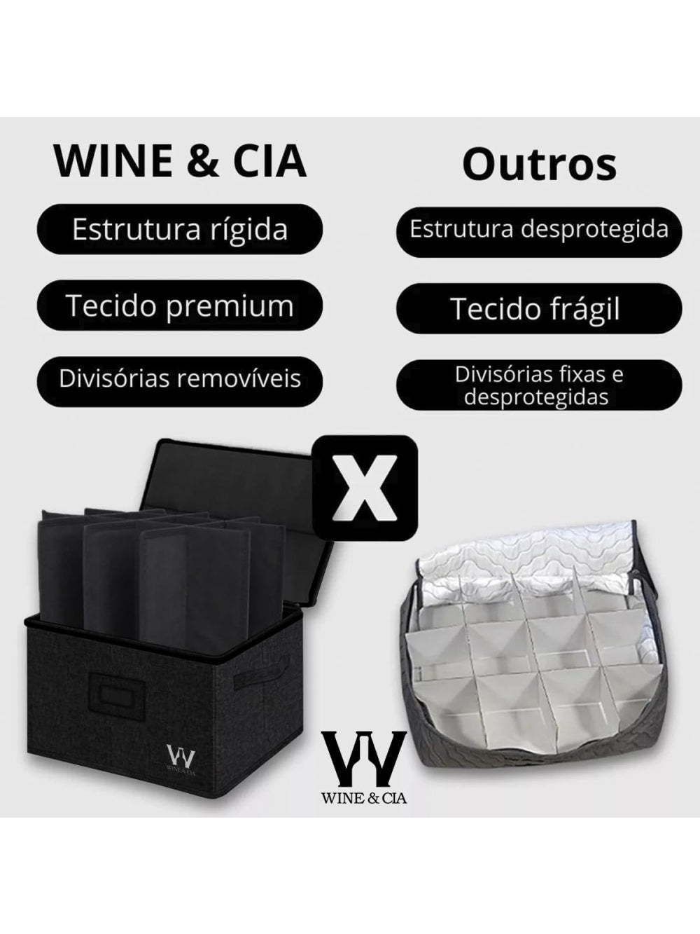 Box Degusta - 12 Taças Cor Preto