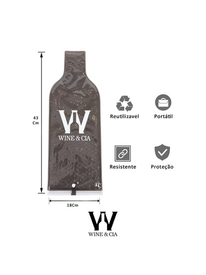 10 Wine Skin Fumê Para Transportar Garrafas De Vinho