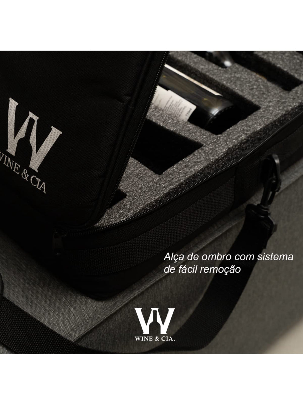 Mala Com Espuma Protetora - 6 garrafas Cor Preto