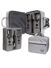 Mala Com Espuma Protetora EZ Trip Cinza 2 Garrafas e 4 Taças