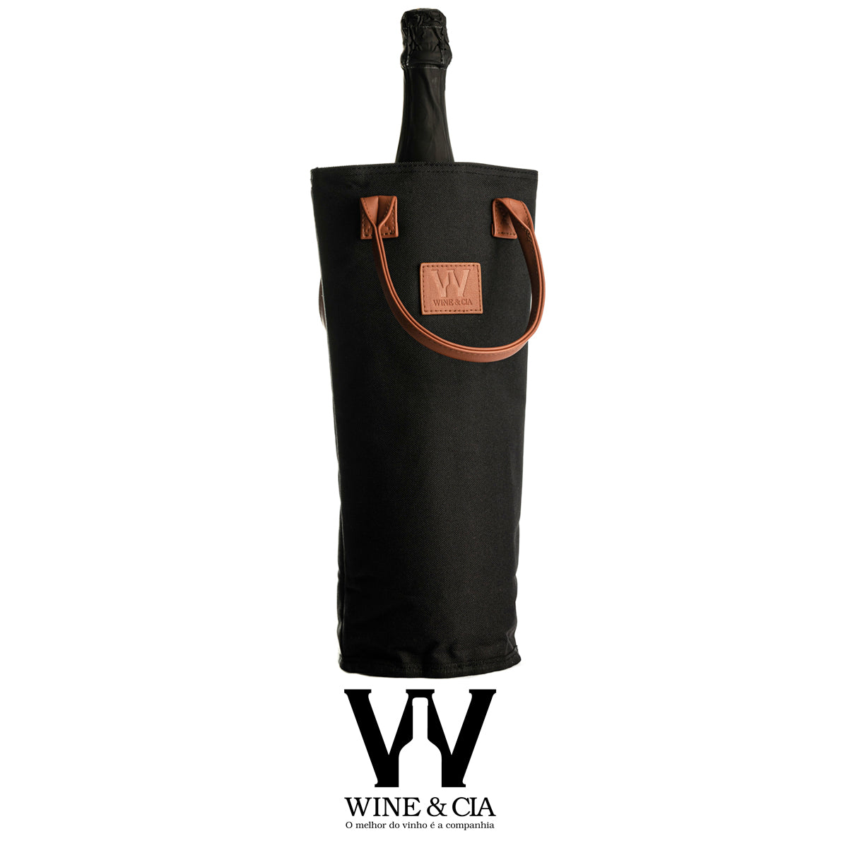Wine Bag Para 1 Garrafas de Vinho Termica Wine & Cia Preta