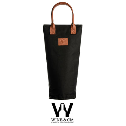 Wine Bag Para 1 Garrafas de Vinho Termica Wine & Cia Preta