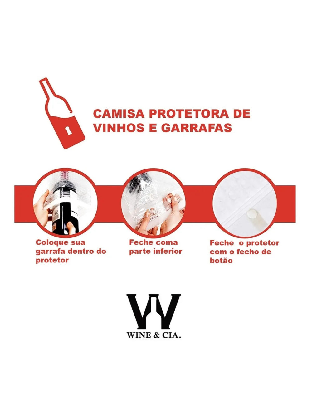 10 Protetor De Garrafas Vinho Mala Transporte Viagem Cor:Transparente