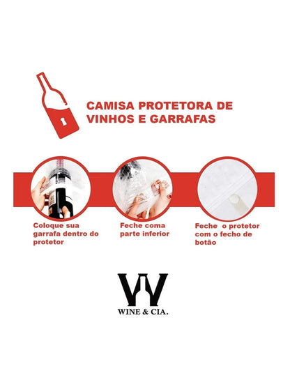 10 Protetor De Garrafas Vinho Mala Transporte Viagem Cor:Transparente