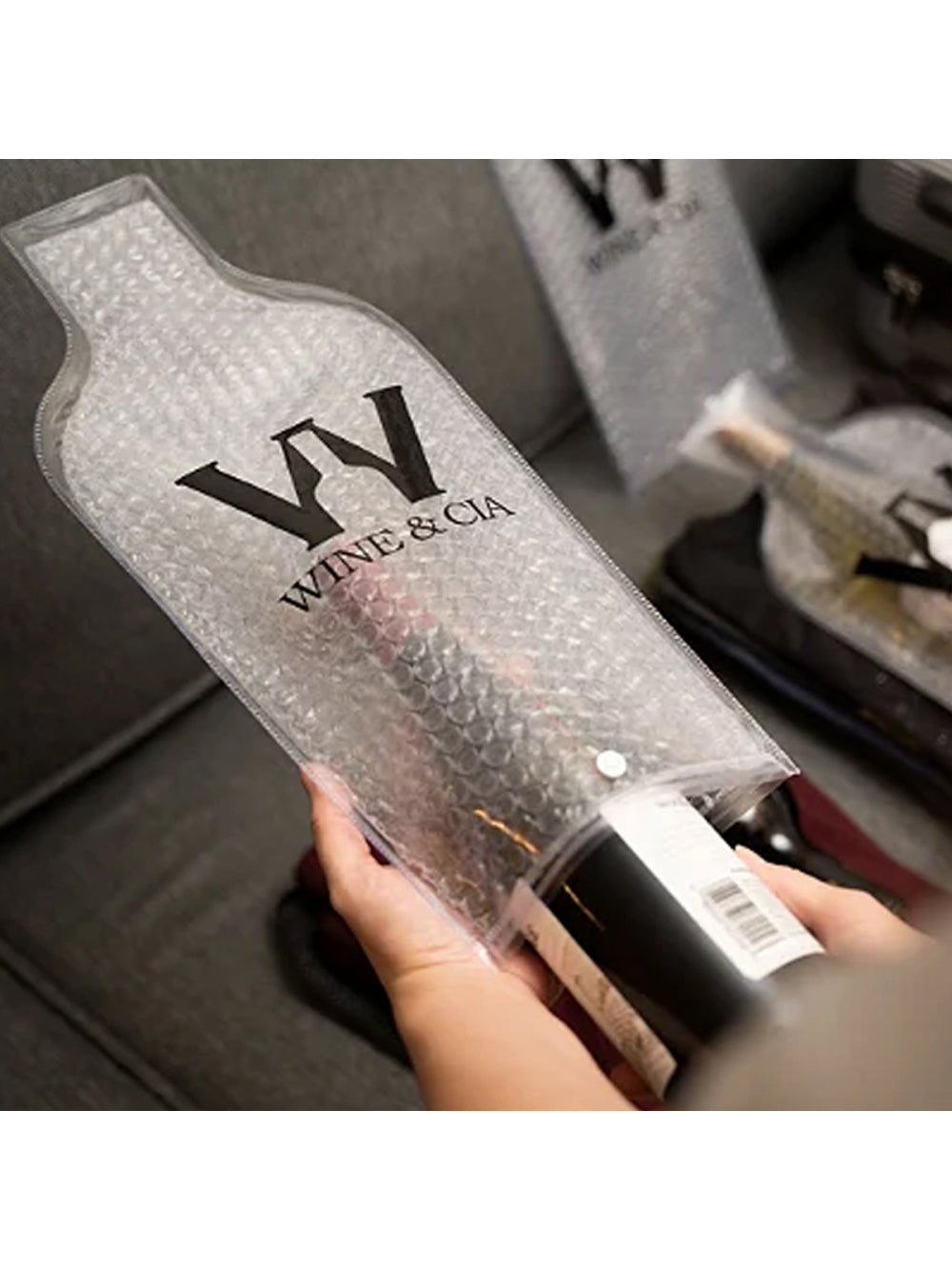 10 Protetor De Garrafas Vinho Mala Transporte Viagem Cor:Transparente