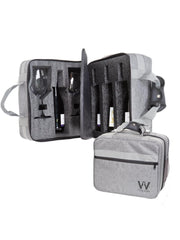 Mala Com Espuma Protetora EZ Trip Cinza 4 Garrafas e 2 Taças