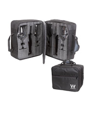 Mala Com Espuma Protetora EZ Trip Preto 2 Garrafas e 4 Taças