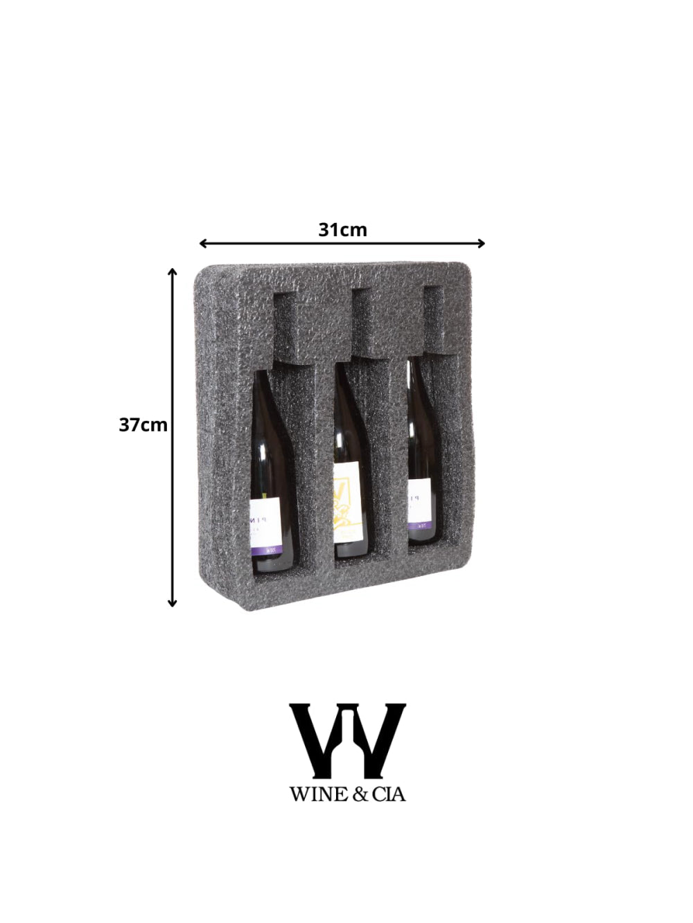 Mala Com Espuma Protetora EZ Trip Preto 4 Garrafas e 2 Taças