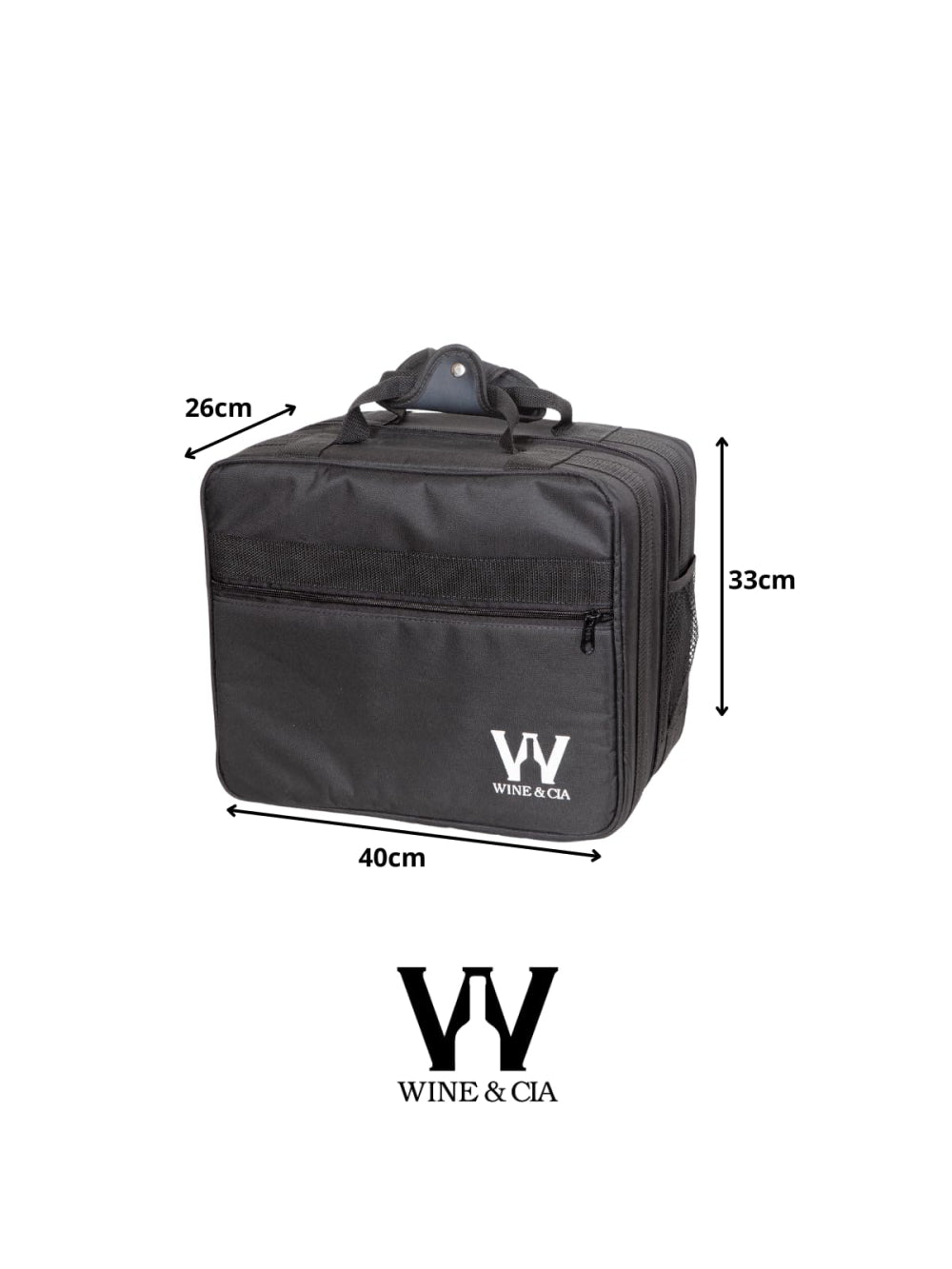 Mala Com Espuma Protetora EZ Trip Preto 4 Garrafas e 2 Taças