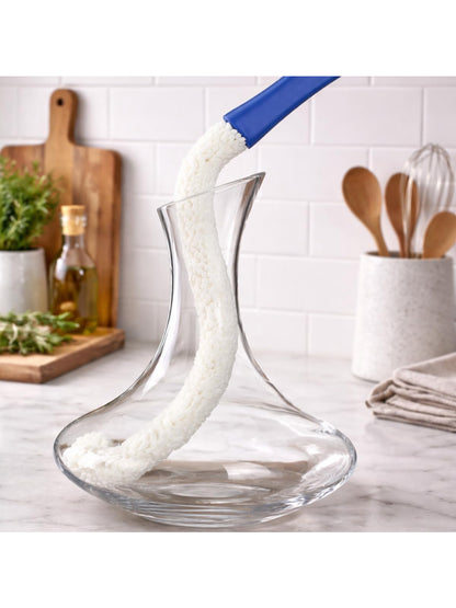 Kit Para Limpeza - Bolinhas De Aço, Escova Flexível E Suporte Para Decanter