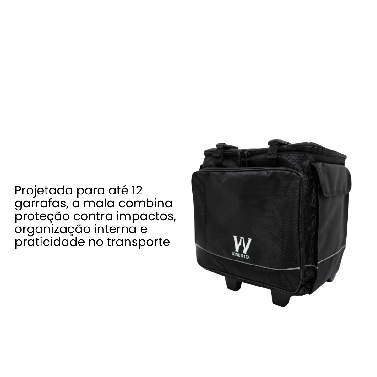 Bolsa Mala Com Rodas Para Transporte E Viagem De 12 Garrafas De Vinho