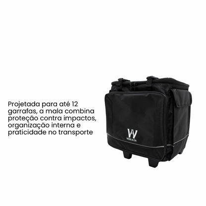 Bolsa Mala Com Rodas Para Transporte E Viagem De 12 Garrafas De Vinho