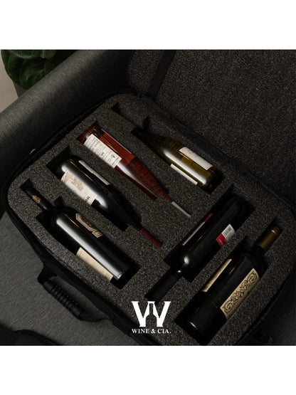 Mala Com Espuma Protetora - 6 garrafas Cor Preto