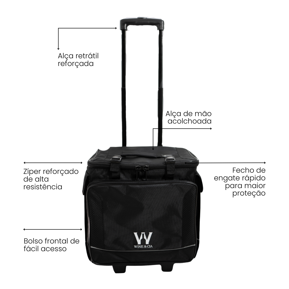 Bolsa Mala Com Rodas Para Transporte E Viagem De 12 Garrafas De Vinho