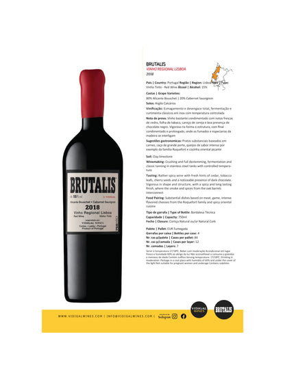 Brutalis Vinho Tinto Português - Caixa indiv. madeira