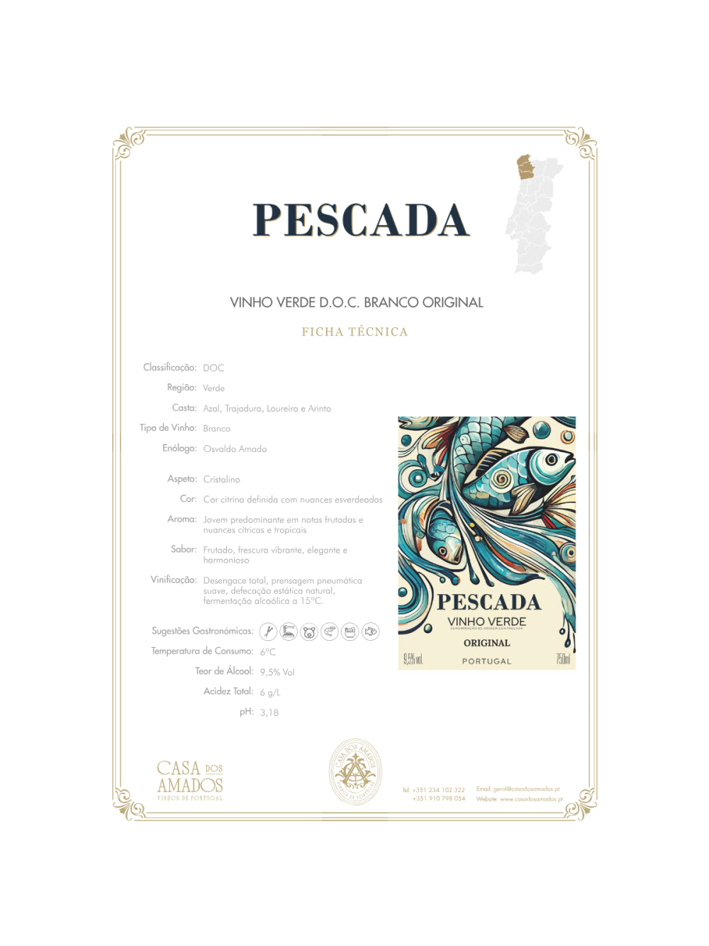 Pescada Vinho Verde Original Branco Português 750ml