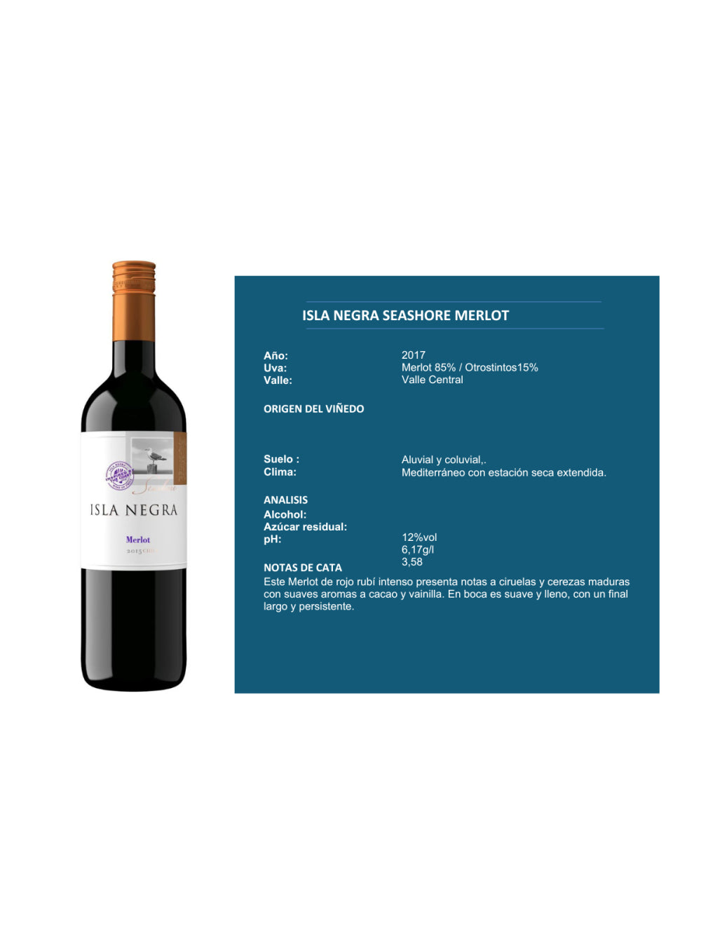 Isla Negra Vinho Reserva Merlot Tinto - Caixa com 6