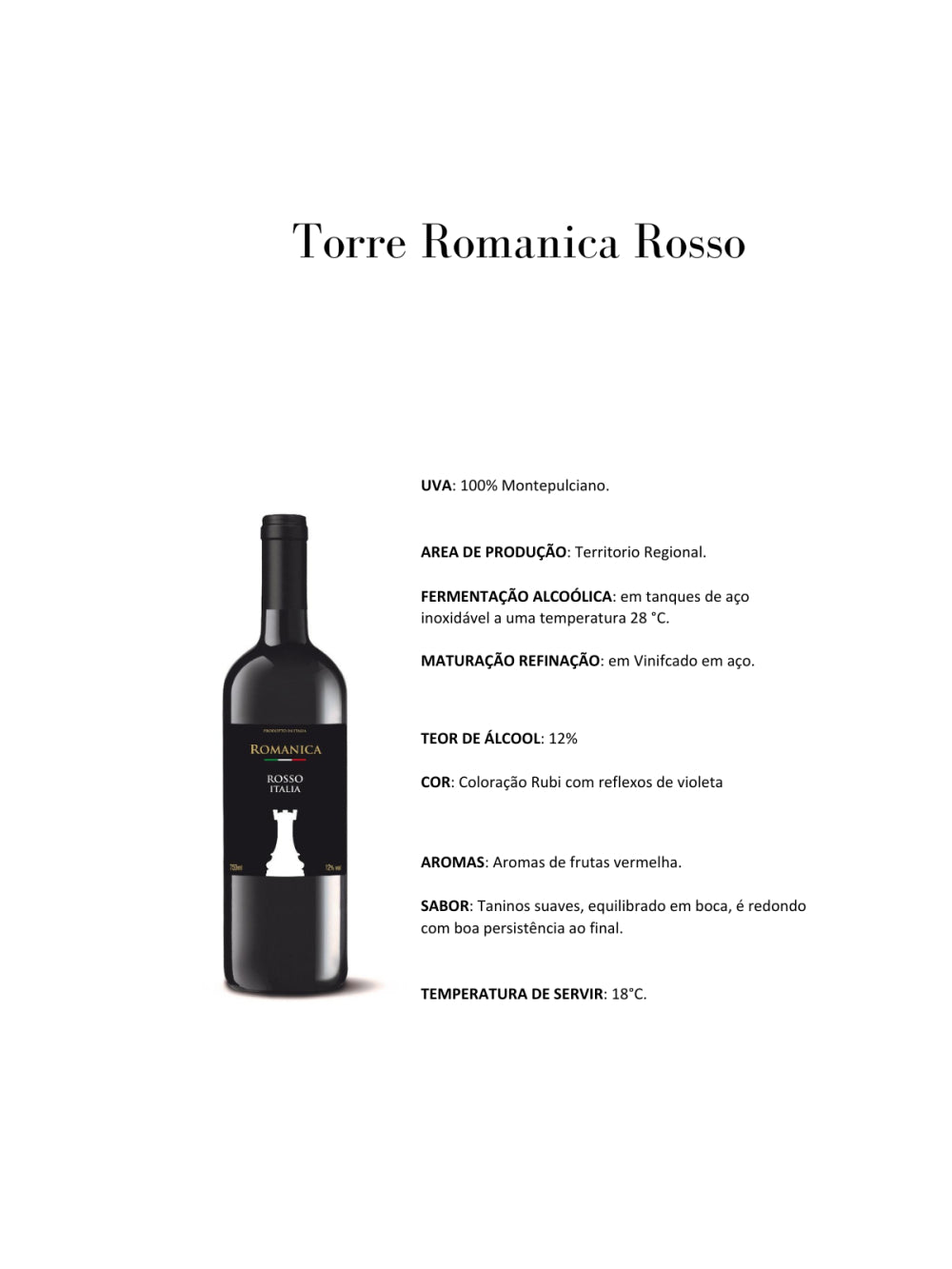 Torre Romanica Rosso Botega Ettore Galasso Tinto 750ml