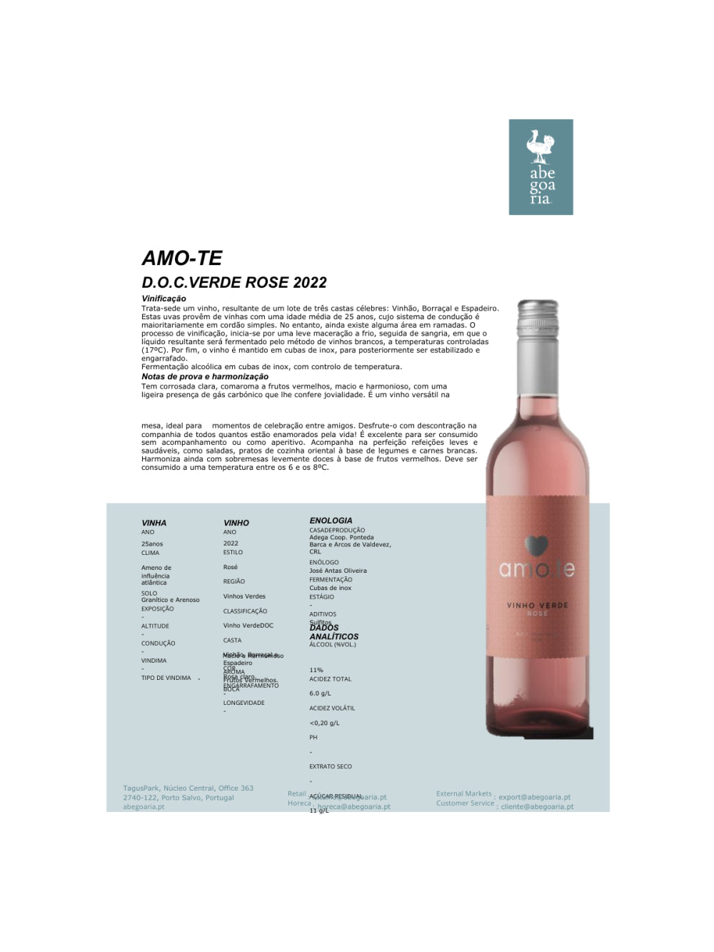 Amo.te Vinho Verde Rosé - Caixa com 6