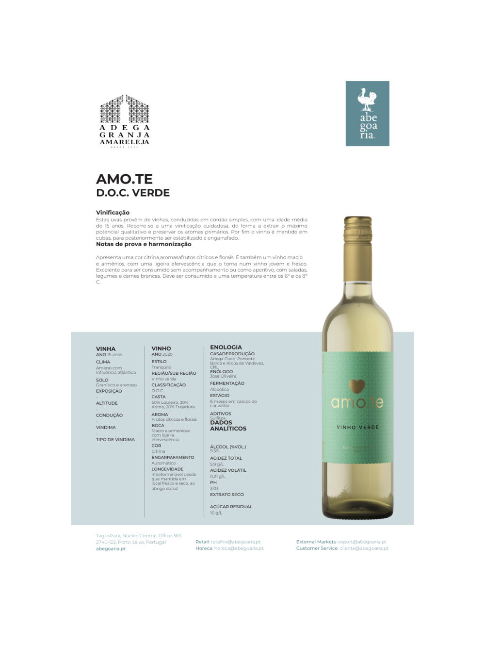 Amo.te Vinho Verde Branco - Caixa com 6