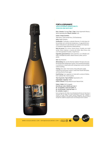 Porta 6 Espumante Brut Branco - Caixa com 6