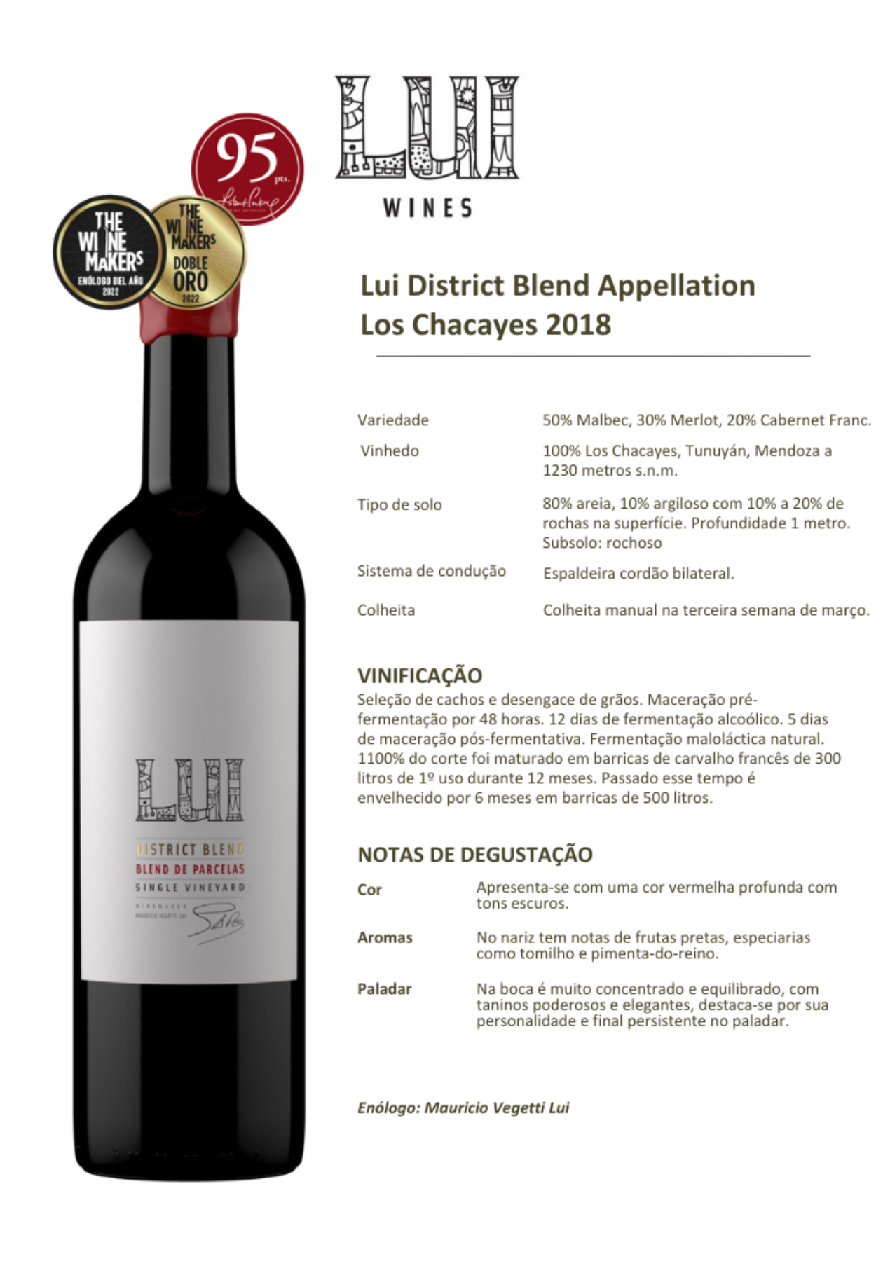 VINHO LUI DISTRICT BLEND 750 ML