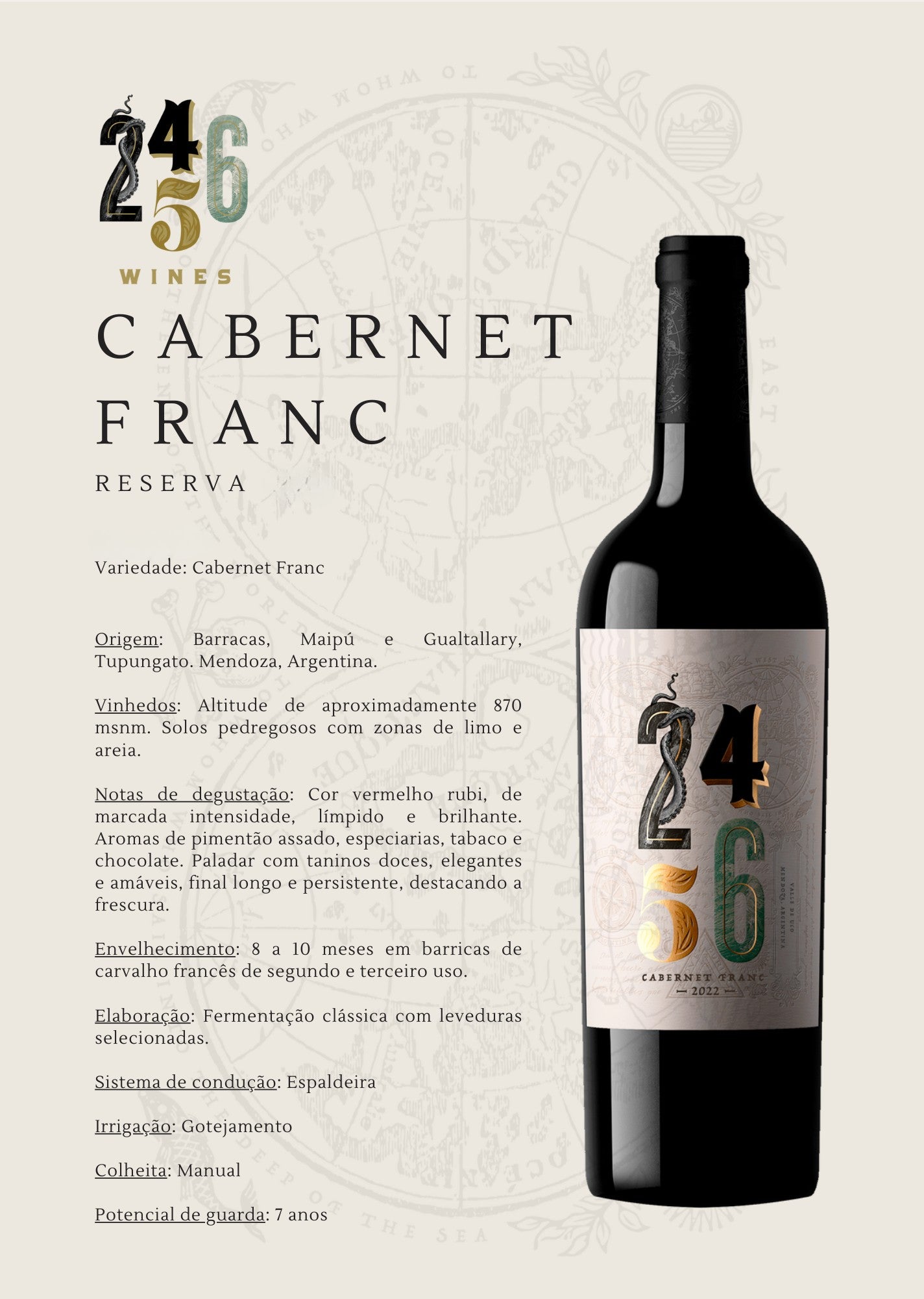 VINHO 2456 CABERNET FRANC RESERVA 750ML