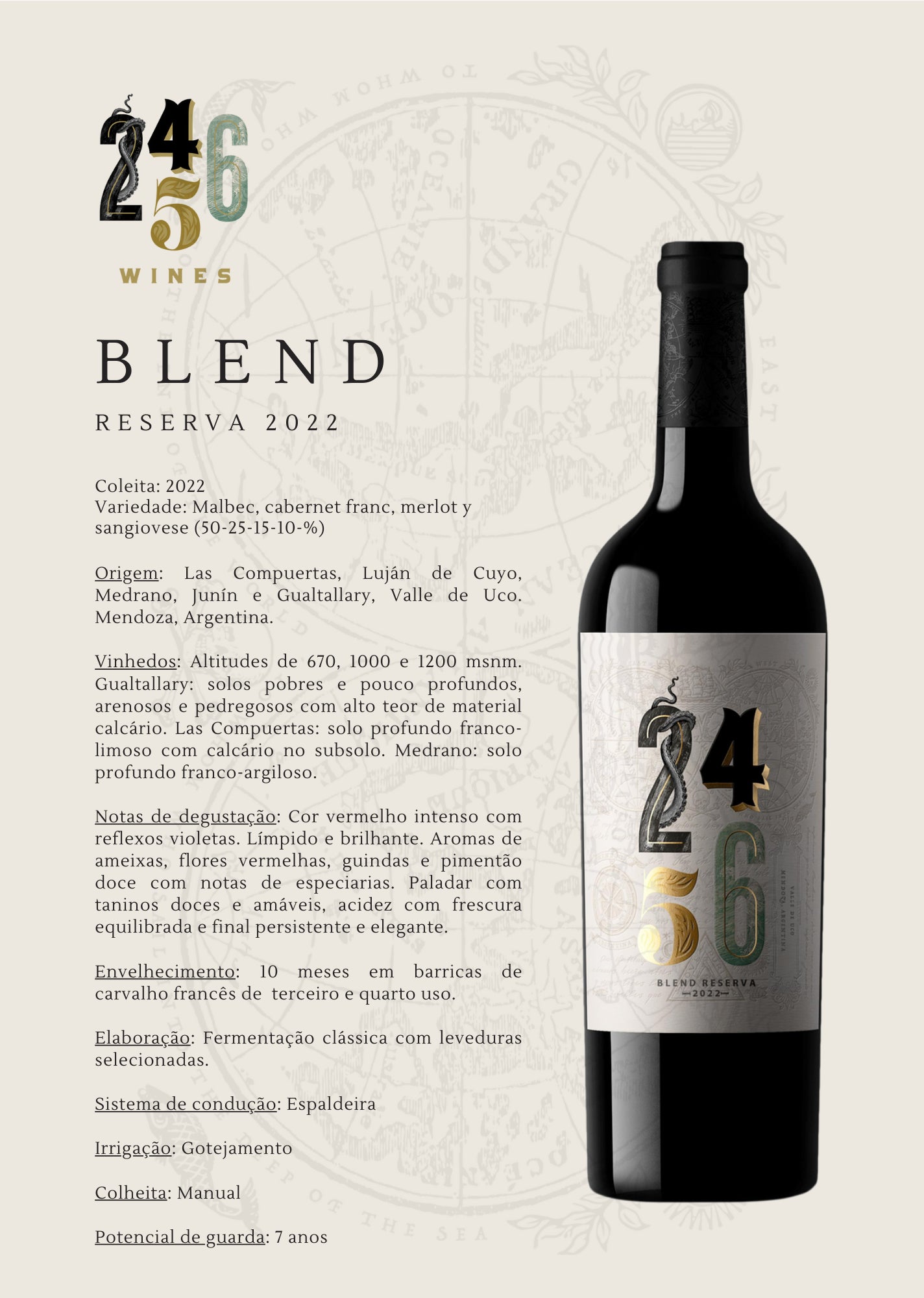 VINHO 2456 BLEND RESERVA 750ML